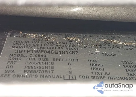 2012 GMC Sierra 1500 Slt from USA, damaged, VIN 3GTP1WE04CG191462